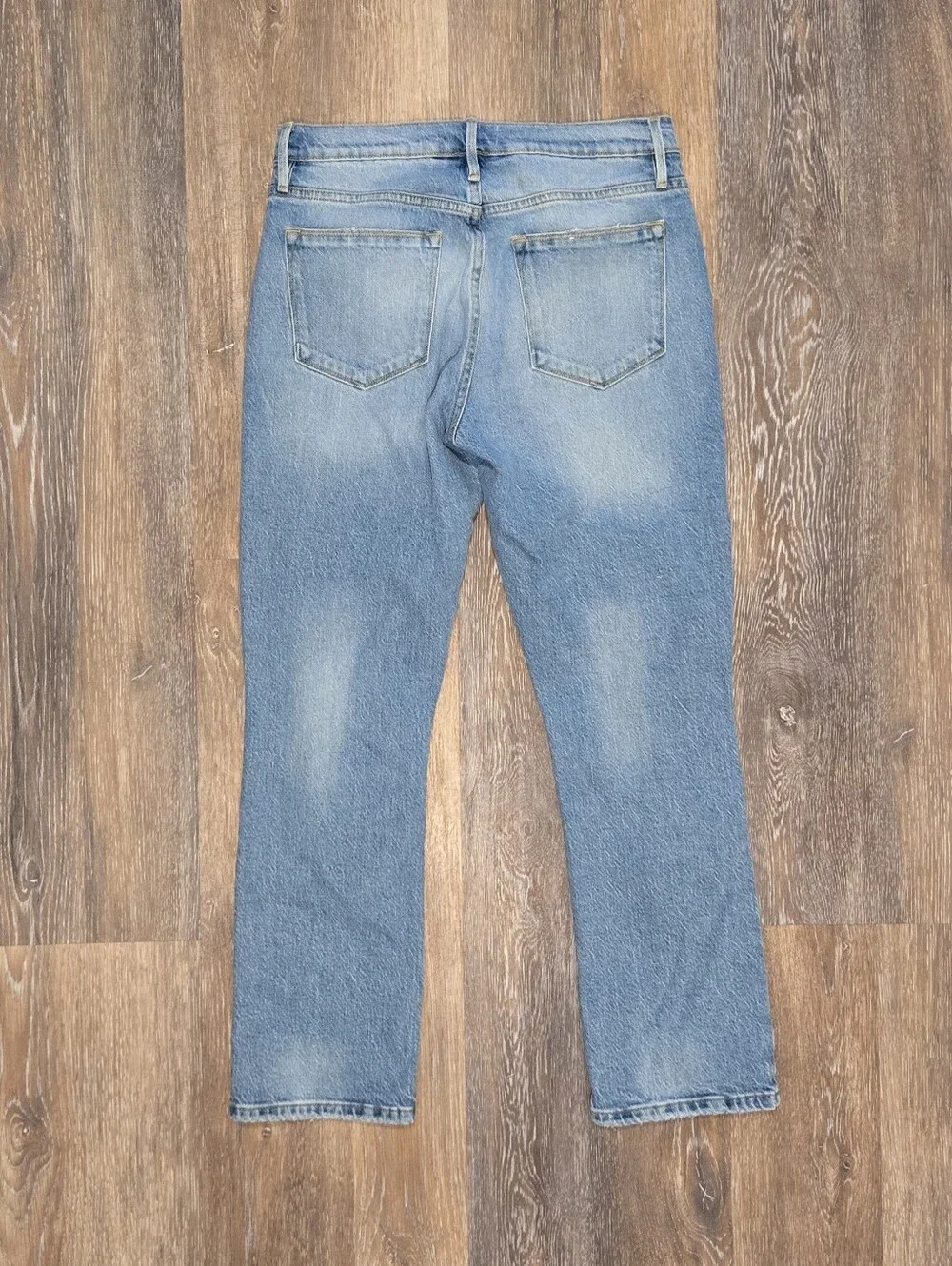Frame Le High Straight Leg Jeans Demarco Rips Distressed Cropped Denim Size 27 - Picture 10 of 11